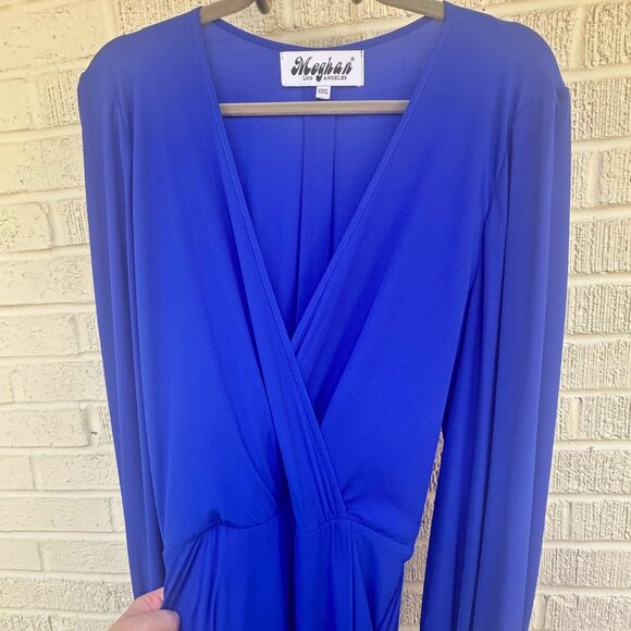 Meghan Los Angeles Royal Blue Long Sleeve Wrap Dress Size XXXL - Picture 3 of 4